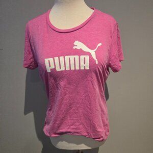 Puma Women’s Essential Logo Training Tee | Size Large | Pink